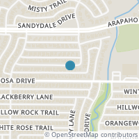 Map location of 15624 Golden Creek Road, Dallas, TX 75248