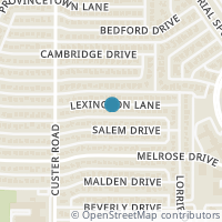 Map location of 423 Lexington Lane, Richardson, TX 75080