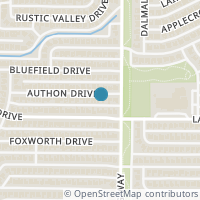 Map location of 7414 Authon Drive, Dallas, TX 75248
