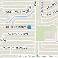Map location of 7414 Bluefield Drive, Dallas, TX 75248