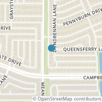 Map location of 16507 Dundrennan Lane, Dallas, TX 75248