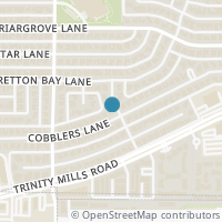 Map location of 17701 Bent Oak Lane, Dallas, TX 75287