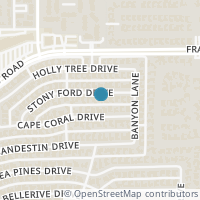 Map location of 4928 Stony Ford Drive, Dallas, TX 75287