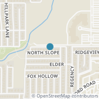 Map location of 1206 N Slope, Carrollton, TX 75007