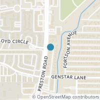 Map location of 18619 Crownover Court, Dallas, TX 75252
