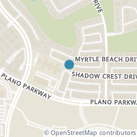 Map location of 6741 Shadow Crest Drive, Plano, TX 75093