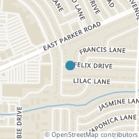 Map location of 1404 Felix Drive, Plano, TX 75074
