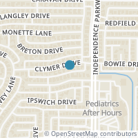 Map location of 3108 Clymer Drive, Plano, TX 75025
