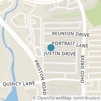 Map location of 4909 Justin Drive, Plano, TX 75024