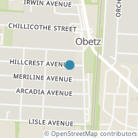 Map location of 1821 Hillcrest Ave, Obetz OH 43207