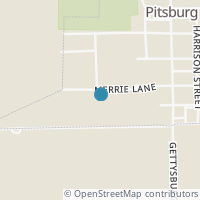 Map location of 114 Merrie Ln, Pitsburg OH 45358