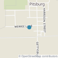 Map location of 104 Merrie Ln, Pitsburg OH 45358