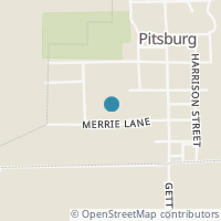 Map location of 107 Merrie Ln, Pitsburg OH 45358