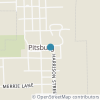 Map location of 110 Harrison St, Pitsburg OH 45358