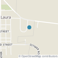 Map location of 19 Laura Cir, Laura OH 45337