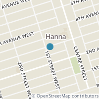 Map location of 306 1 Street W, Hanna, AB T0J1P0